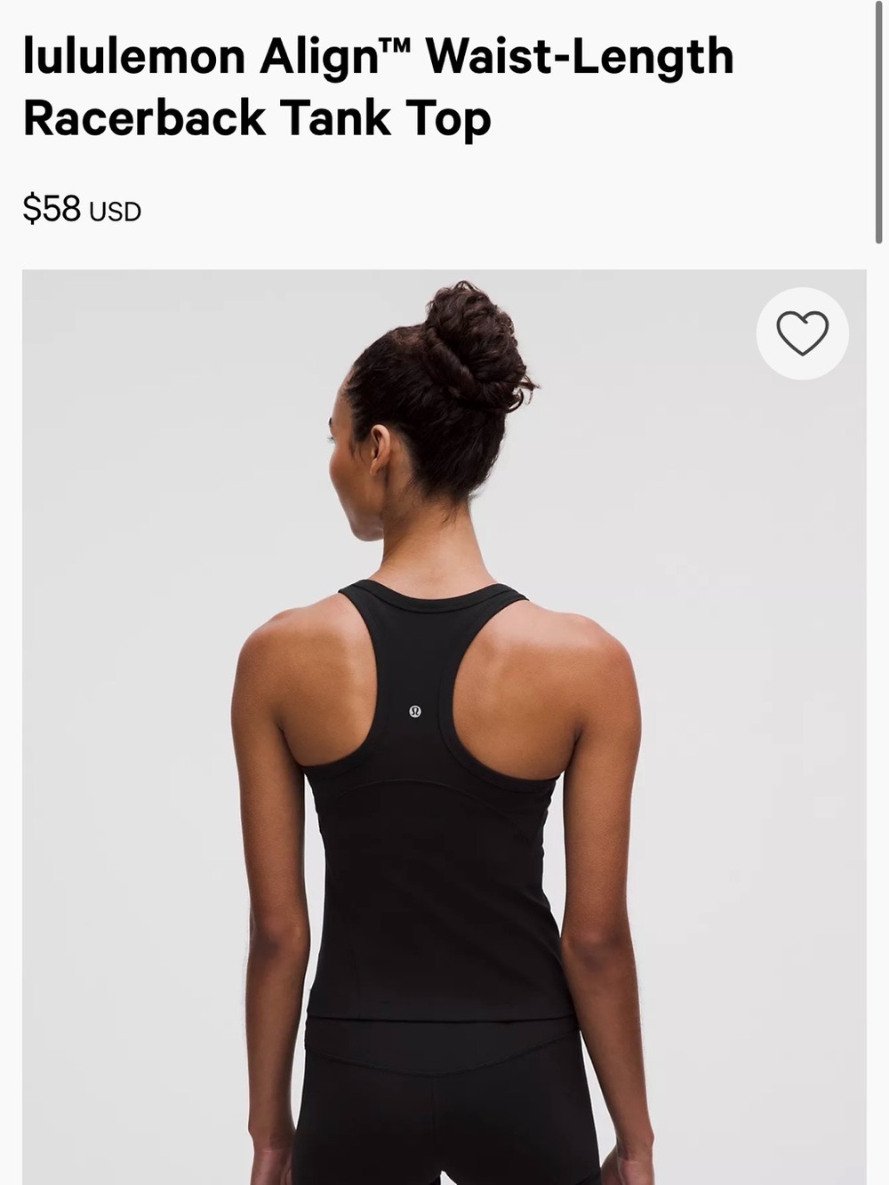 Lululemon Black Racerback Tank
